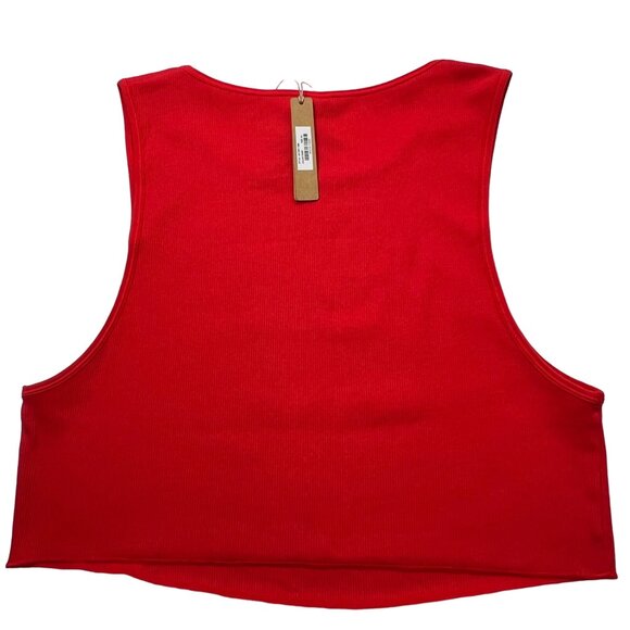 SKIMS‎ Cotton Rib Super Crop Tank Ruby 4X - Picture 3 of 11